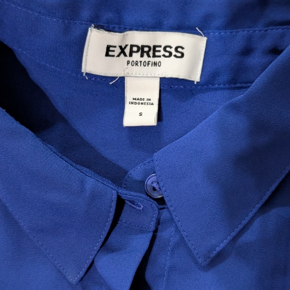 Express Blue Button-Up Shirt - Picture 4 of 4